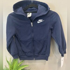 NWT KIDS NIKE Midnight Navy Club Fleece Full-zip Hoodie- size 6